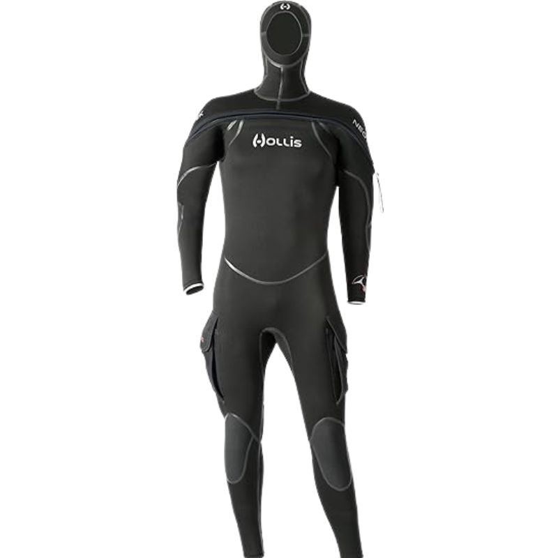 Best Scuba Diving Suit Review: Hollis NeoTek V2 Unisex Hooded Semi-Dry Suit